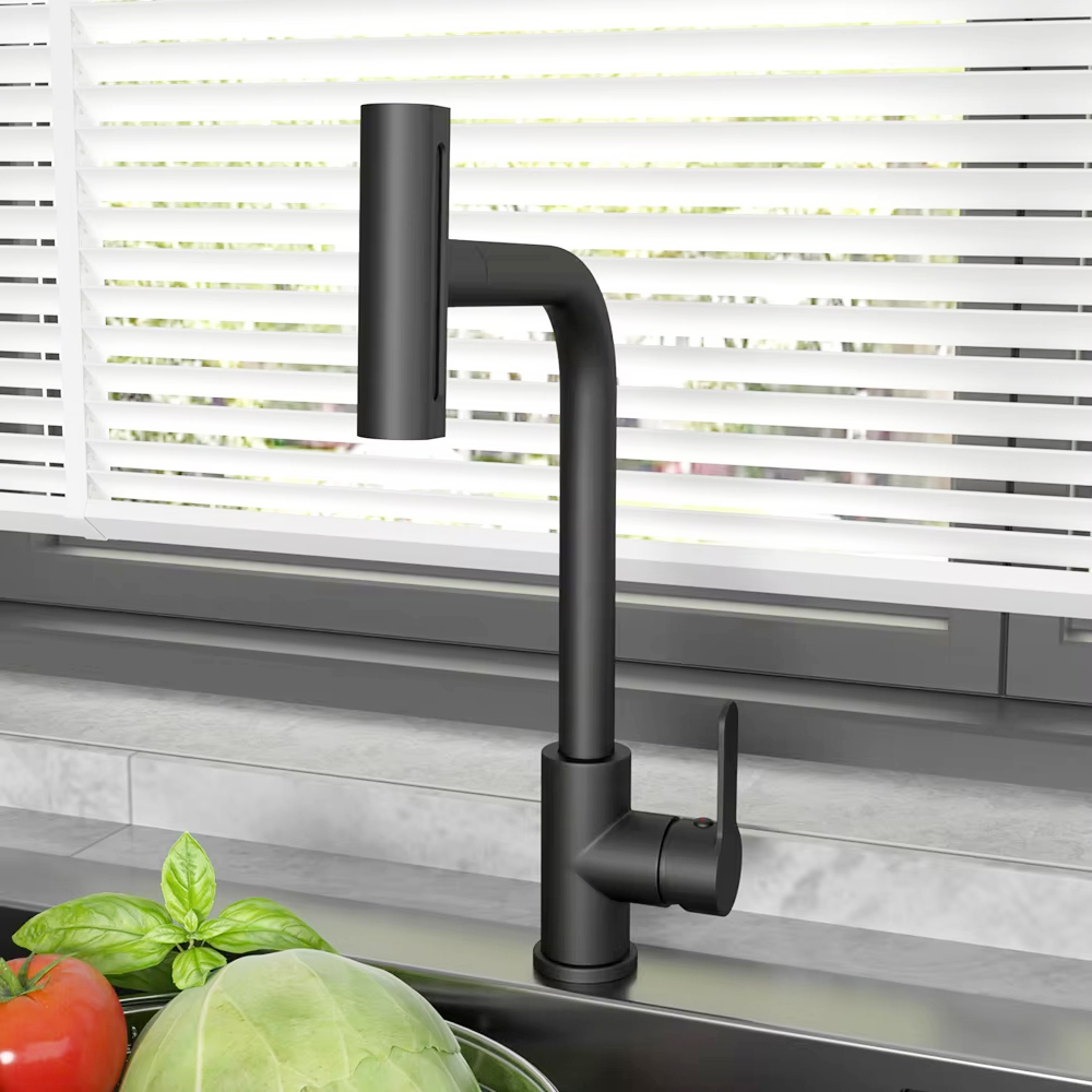 Commercial Kitchen Faucet - Черный выдвижной смеситель для кухонной мойки,