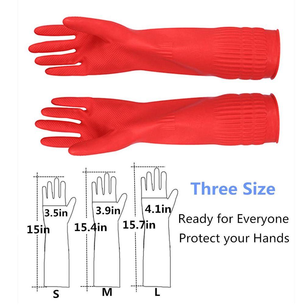 Commercial Kitchen Gloves - Кухонные красные перчатки для мытья посуды,