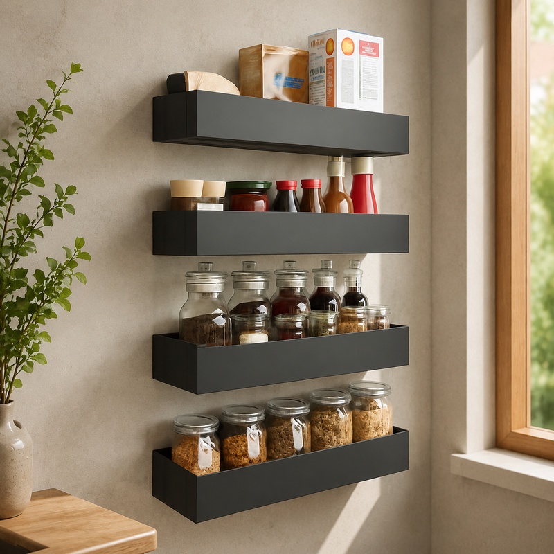 Commercial Kitchen Shelving - Магнитная черная железная полка для хранения