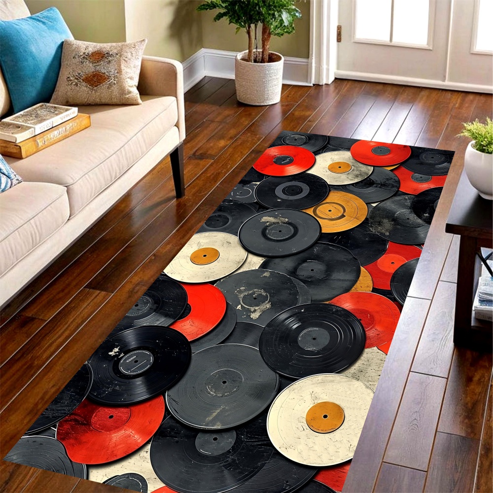 Commercial Kitchen Vinyl Flooring - Винтажный коврик с изображением виниловых пластинок,