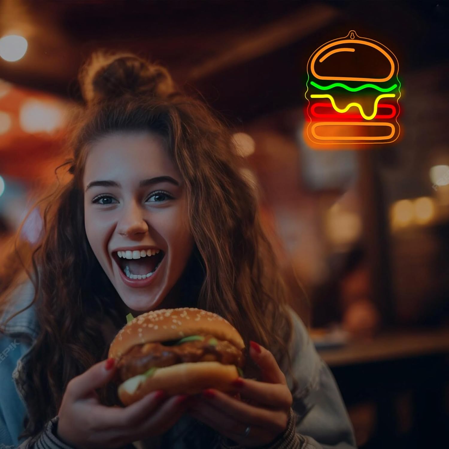 Неоновая вывеска Burger с мног – обзор и цена Commercial Kitchen Light