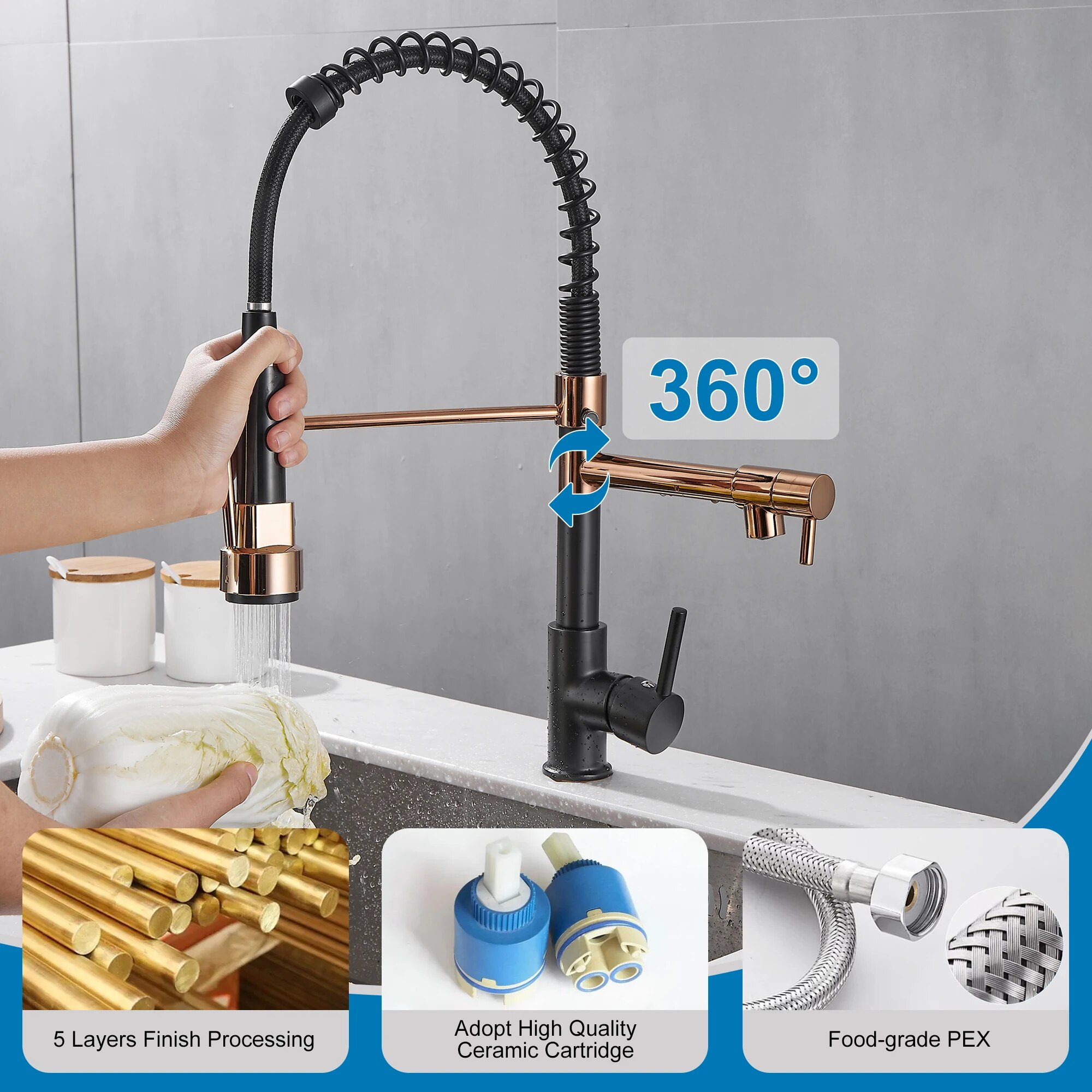 Смеситель для кухни с выдвижны – обзор и цена Commercial Kitchen Faucet